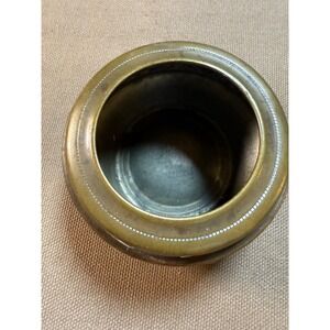 Vintage Art Deco Brass Bowl Incense Burner Floral Design Small Round Container
